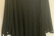 New Black Fringe Cape Style Cardigan