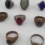 Antique Mix Rings Treasure 15 Assorted Brass Designs Image 8