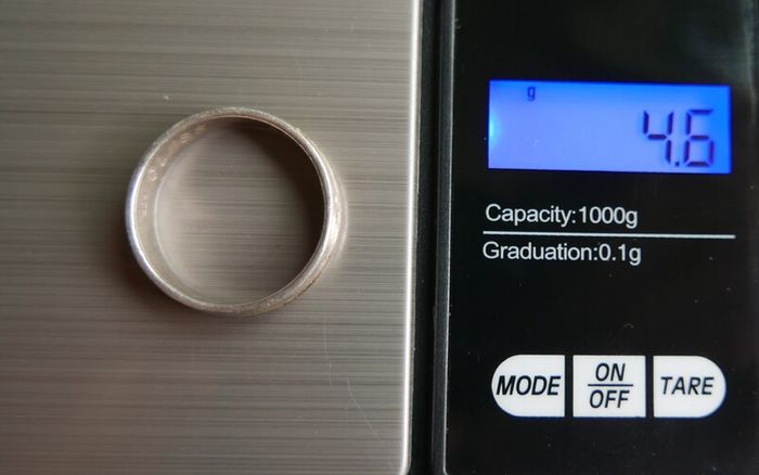 Vintage 925 Sterling Silver Band Men's Ring with Engraving size W - 4,6g