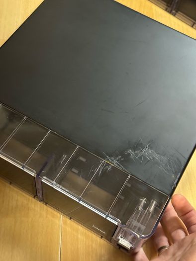Stackable organising boxes for bits and bobs