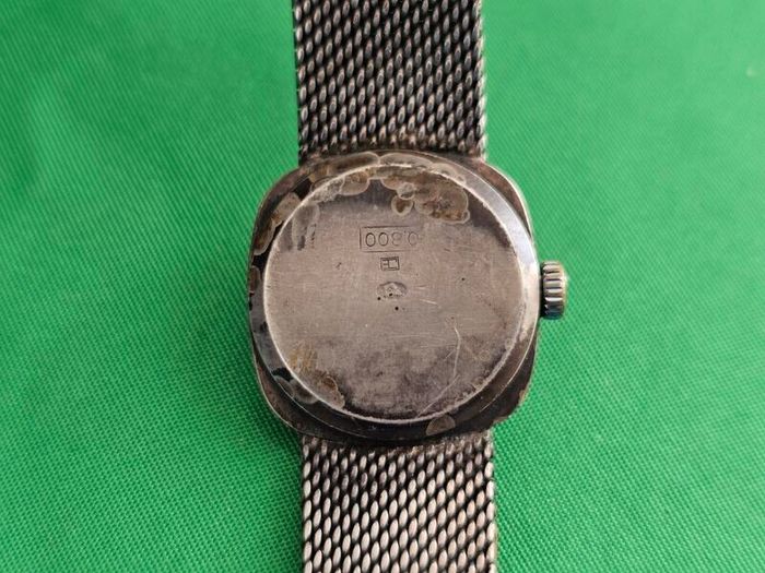 Silver 1940s Swiss Made Omikron Lady's Mechanical Wind up Swiss Watch 800s Silver