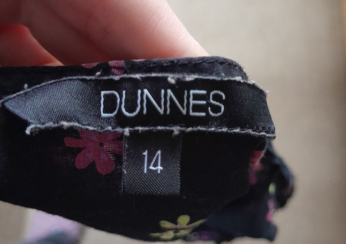 Top, black colour, with flower pattern, UK14