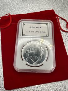 1oz Fine 999 Silver Bullion John Wick Round.