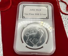1oz Fine 999 Silver Bullion John Wick Round.