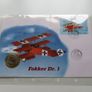 Fokker Triplane Aircraft Vintage stamp cover with Cuba Coin BUNC Image 5