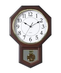Pendelum Quartz Wall Clock Brass Bezel Brass Pendelum Works. Best On Alkaline Batteries Collection can be arranged in Galway City Centre Area