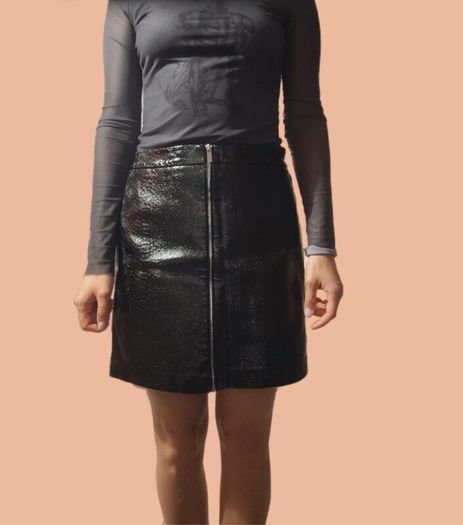Croc Effect Faux Leather Mini Skirt  New Look  UK 12