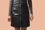 Croc Effect Faux Leather Mini Skirt  New Look  UK 12