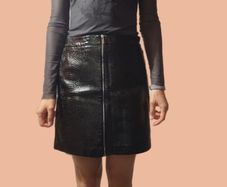 Croc Effect Faux Leather Mini Skirt  New Look  UK 12