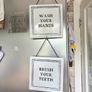 New 18cm x 18cm metal bathroom sign on chain x 1 Image 4