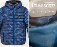 Lyle and Scott Blue Camo Lightweight Puffer Jacket 14-15yr or XS