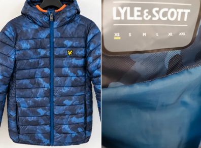 Lyle and Scott Blue Camo Lightweight Puffer Jacket 14-15yr or XS