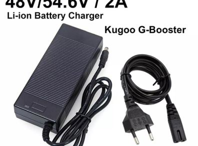 Kugoo G-Booster 48V/54.6V Charger, for 48V battery pack, 2A/2000mA charging current, DC 5.5 2.1 UK PLUG