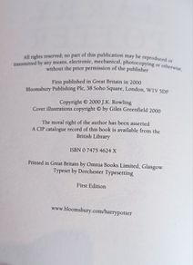 Harry Potter and the Goblet of Fire by J.K. Rowling (First Edition, Hardback)