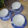 Broadhurst blue transferware, Blue and white cups and saucers Image 4