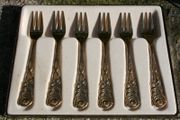 Rose Handle Forks gold plated Set of  six