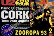 U2 Pairc Ui Caoimh 1993 concert poster reproduction print