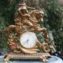 Vintage Brass Table Clock Knight on Horseback and Dragon, Saint George and Dragon, Mechanical  Clock SLAVA 11 JEWELS,  Working Image 9