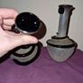 Vintage pair Spanish Lafiore Scavo glass vases Image 7