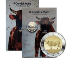 Malta 2 Euro Base Metals Brilliant Uncirculated Coin 2025 - The Maltese Ox - Maltese Native Species