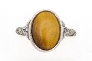 925 Vintage Sterling Silver And Tigers Eye Ring