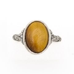 925 Vintage Sterling Silver And Tigers Eye Ring