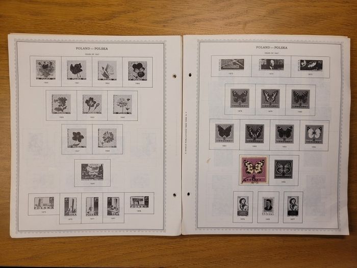 Poland 1946 -1983  Minkus Stamp album pages partially filled