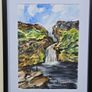 assaranca waterfall Donegal watercolour Image 2