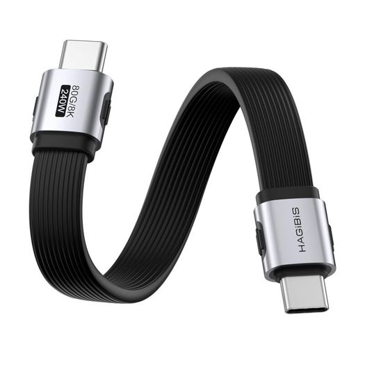 Hagibis USB4 2.0 Cable 80Gbps 240W Thunderbolt 5, 0.5FT Straight