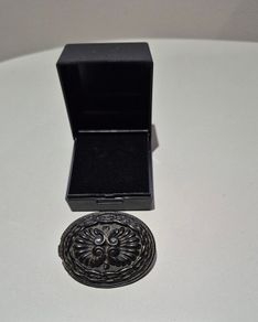 Victorian Irish Bog Oak Brooch  circ 1870s Mourning Jewellery