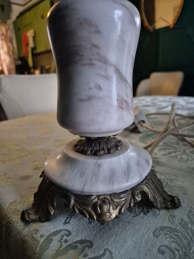 Mid Century Vintage Retro Marble gold ornate metal lamp base