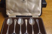 Vintage Mappin &amp; Webb silver spoons in original box