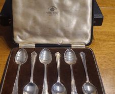 Vintage Mappin & Webb silver spoons in original box