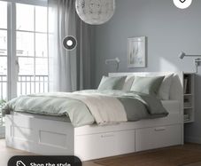 IKEA Brimnes Double Bed Frame with Headboard and Storage