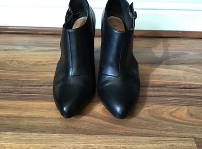 Next Ladies Forever Comfort Black Leather High Heel Shoe Size 4