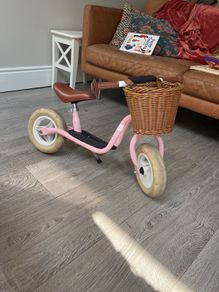 Puky balance bike with basket