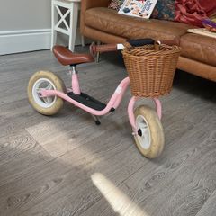 Puky balance bike with basket