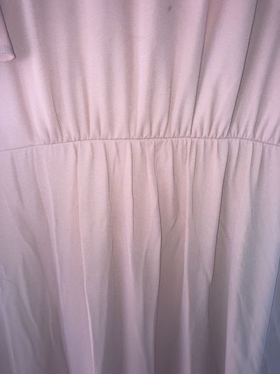 Long wedding guest/bridesmaid maxi dress blush pink/peach tone