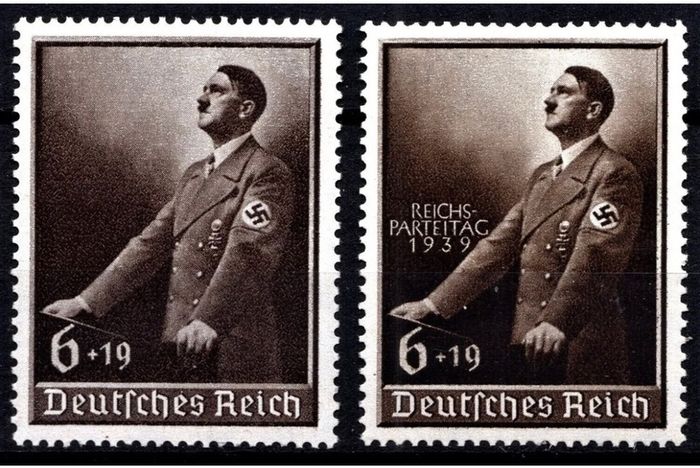 2x stamps Hitler -1939 - Labour Day Nuremberg Party Rally - Mint Never Hinged