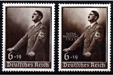 2x stamps Hitler -1939 - Labour Day Nuremberg Party Rally - Mint Never Hinged
