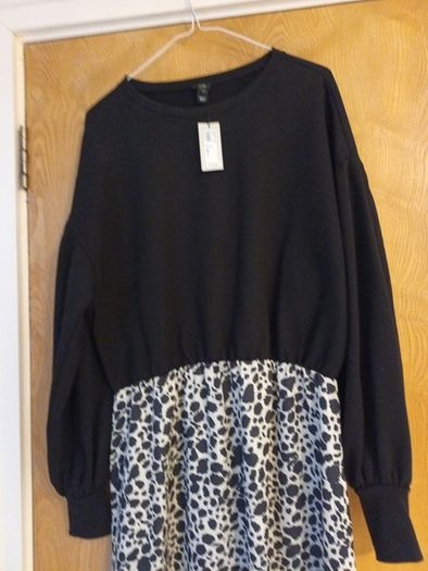 River Island  Black Fold Dreams Dress. S. M- 14-16.    B.N.W.T