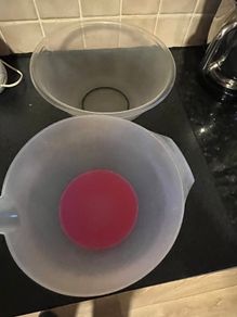 2 Large Plastic Mixing Bowls