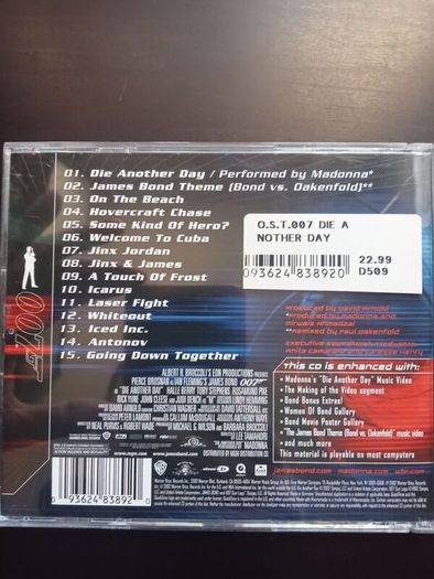 Die Another Day Bond Soundtrack OST CD