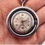 Watch Keychain Small Vintage Silver Quartz Gift Red Collectibles Switzerland Men Image 3