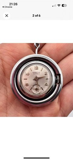 Watch Keychain Small Vintage Silver Quartz Gift Red Collectibles Switzerland Men