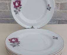 Beautiful Set of Six Large Dinner Plates by Arklow Pottery in the Very Popular and Collectable "Autumn Rose" Pattern