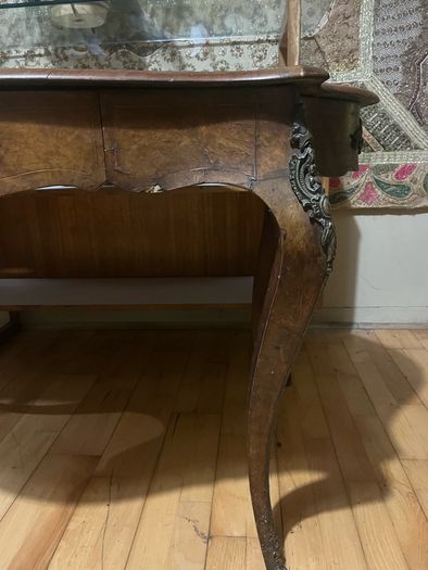 antique walnut and rosewood inlay table