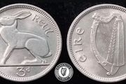 [#2535] - Ireland 1968 | Irish 3d | 3 Pence | Hare | KM.12a