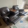 3 seat leather recliner couch Image 3
