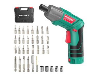 HYCHIKA Cordless Screwdriver 2000mAh 3.6V with 36 Accessories, LED Light